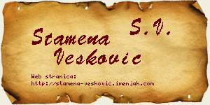 Stamena Vesković vizit kartica